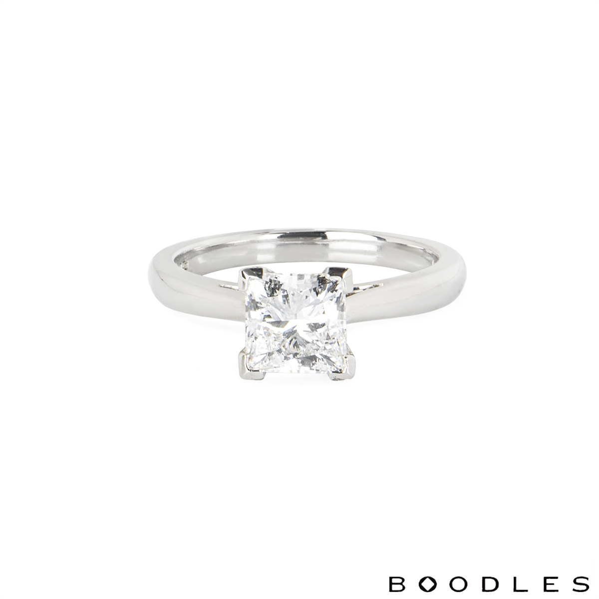 Boodles Platinum Princess Cut Diamond Ring 1.20ct F/VS1